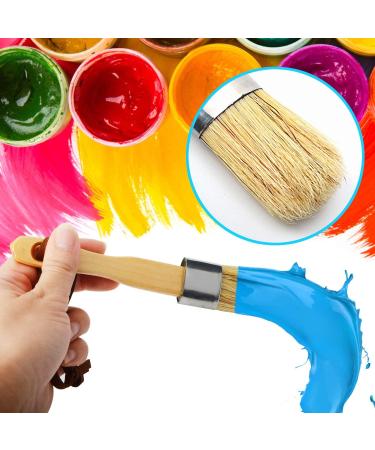 Professional 3pcs Small Round Chalk and Wax Paint Brush Set - Reusable Natural Bristle Brushes for DIY Painting - Compatible with Annie Sloan Chalk Paint and Milk Paint - Buy Online on SooperMarket.com