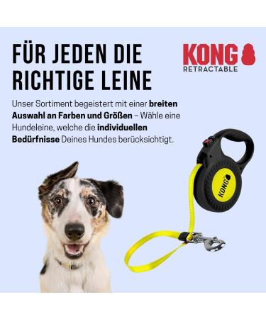 Buy Cong Roll-Out Dog Leash 5m for Large Dogs up to 50kg | High-Quality with Break & Lock System | Soft Handle & Reflective Belt - Yellow-Black - Buy Online on SooperMarket.com