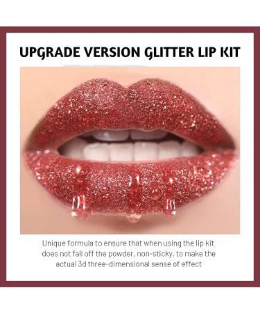 FREEORR Glitter Lip Kit - Long Lasting & Waterproof Metallic Lip Powder Set - Buy Online on SooperMarket.com