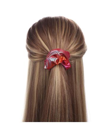 Shiny Metallic Scrunchies - 12 Pieces Elastic Hair Bands for Women and Girls - Buy Online on SooperMarket.com