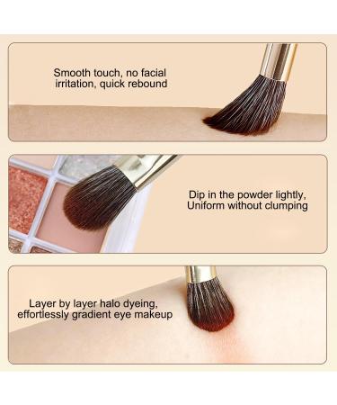Yoezuo Make Up Brush Set 8 Pieces Eyeshadow Brush Set with PU Bag Eye Brush Makeup Brush Foundation Brush Cosmetic Brush for Eyeshadow Eyebrow Eyeliner Blending (Gold) - Buy Online on SooperMarket.com