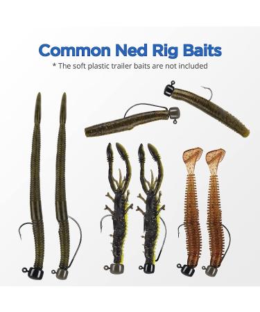 MadBite Ned Rig Jig Hook Kit - Black 1/8 oz Finesse Mushroom Jig Heads for Soft Lures - Buy Online on SooperMarket.com