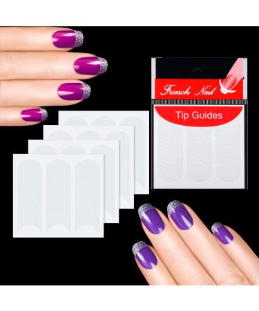 1200 pcs Self-Adhesive French Manicure Nail Sticker Set - White Half-Moon Shaped Decals for Nail Design (25 Sheets) - Buy Online on SooperMarket.com