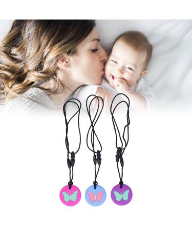 Buy 3Pcs Butterfly Pattern Baby Teething Toys Set - Soft Silicone Sensory Chew Necklaces for Infants - International Shipping Available! - Buy Online on SooperMarket.com