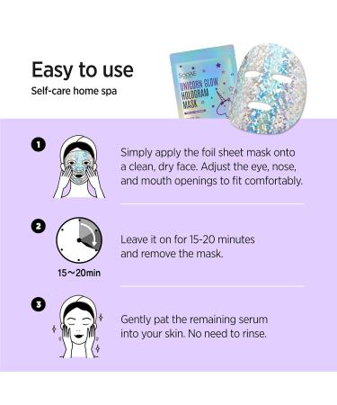 Soo'AE Unicorn Glow Hologram Mask - Clarifying Brightening Hydrating Foil Mask with Charcoal, Niacinamide, and Witch Hazel - Buy Online on SooperMarket.com