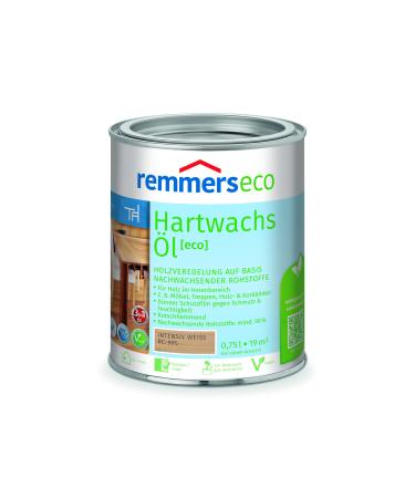 Remmers Hartwachs oil ECO intensive white 0.75 liters for inside natural basis 3in1: stain oil and sealing in one slip-resistant vegan 0.75 l intensive white