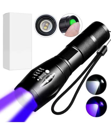 ZASHMART UV Torch 87MM L 9LED Torch 395 NM Black Flashlight Powerful UV Light Pets Urine Detector 26MM Dia Ultraviolet Light Cat Dog Bed Dry Urine Detector (Pack of 5) (2 Modes Zoom Torch)