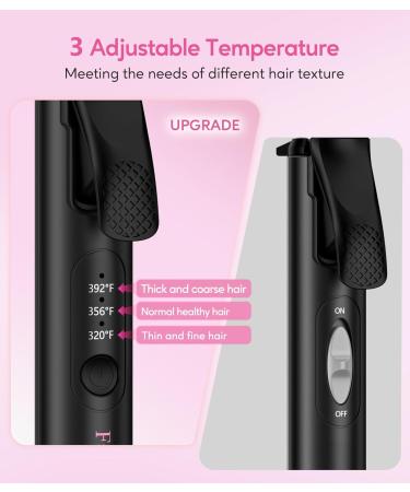 Dual Voltage Travel Ceramic Curling Iron - 1 Inch Mini Size Adjustable Temperature Keratin & Argan Oil - Perfect for Short Hair Includes Storage Bag Hot Pink - Buy Online on SooperMarket.com