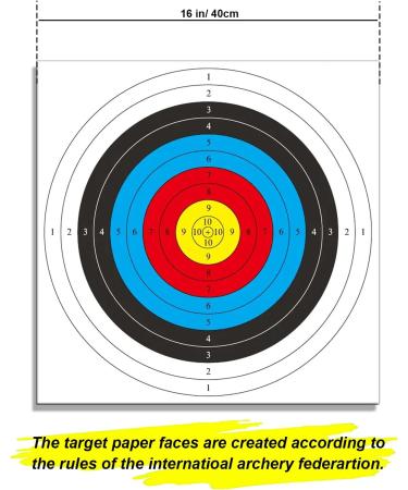 Archery Targets Paper - 30pcs Standard 10 Rings 16x16 in - Backyard Bow Arrow Targets for Hunting & Practice Accessories - Buy Online on SooperMarket.com