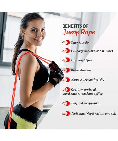 Limm Adjustable Jump Rope for Workout - Tangle-Free with Comfortable Foam Handles - Ideal for Slimming Cardio & Endurance Training - Red - Buy Online on SooperMarket.com