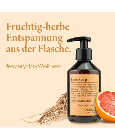 Jean & Len Hand Soap Fruity Scented of Blood Orange and Woody Vetiver 250 ml - Buy Online on SooperMarket.com