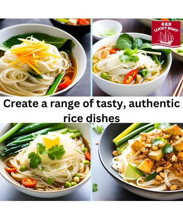 Lucky Boat Rice Vermicelli 375g - Gluten Free Noodles for Pad Thai | Thai & Chinese Ingredients | Asian Rice Noodle - Buy Online on SooperMarket.com