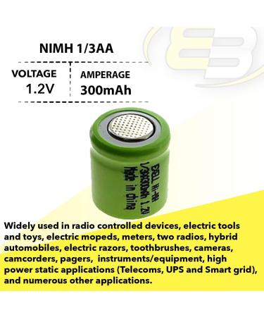 Buy 3pc Sizzler Short Chassis 1.2V 1/3AA NiMH 300mAh Rechargeable Battery for Camaro T/A CUDA T/A Night Riding Sizzlers and More - International Shipping Available - Buy Online on SooperMarket.com