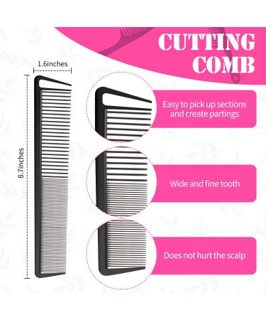 2-Piece Parting Comb & 6-Piece Hair Clip Set for Women - Rat Tail Cutting Comb with Wide & Fine Teeth | Salon Hairdressing Tools - Buy Online on SooperMarket.com