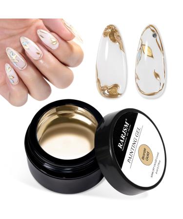 RARJSM Metallic Painting Gel Nail Polish Bronze Gold Chrome 3D Metal Painted Drawing Gel Polish 8ml Reflective Mirror Effect Glossy Shine Soak Off Curing Need Home Salon DIY Nail Art Liner Design