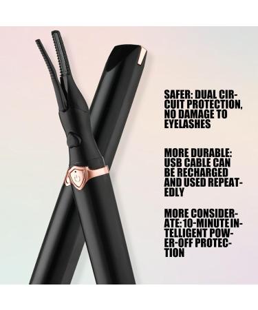 Neamou Electric Eyelash Curler Lash Styling Tool Rechargeable Lifting Curler | Electric Heated Eyelash Curling Device for Barbershop Beauty Salon Stage Performance Black - Buy Online on SooperMarket.com