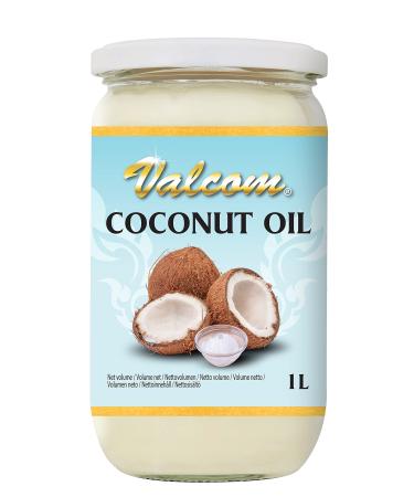 Valcom 100% Coconut Oil refined pure coconut fat perfect for frying and deep-frying 1 l 1 l (1 pack)