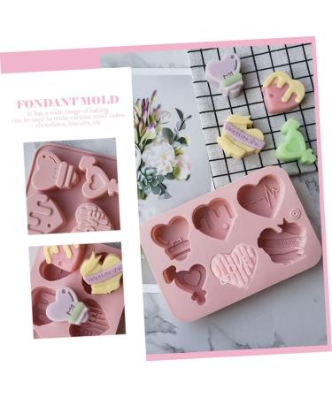 Alipis 2pcs Heart Chocolate Mold DIY Candle Mould Heart Shaped Dessert Mold Tray Mousse Pink - Buy Online on SooperMarket.com