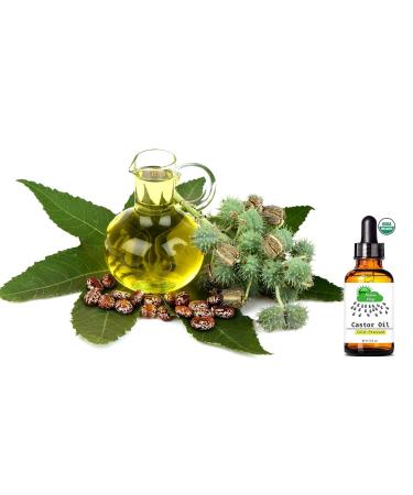 Nature Drops Organic Castor Oil - 100% Pure Cold Pressed USDA Certified for Hair Eyelashes & Skin | Triple Filtered & Hexane Free - Buy Online on SooperMarket.com