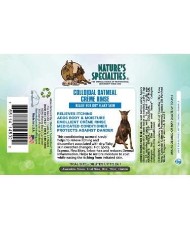 Nature's Specialties Colloidal Oatmeal Creme Rinse 16oz for Dogs & Cats | Non-Toxic & Biodegradable - Buy Online on SooperMarket.com