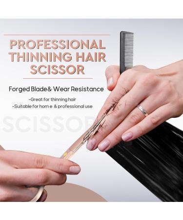 JASON Professional Hairdressing Scissors Set - 6.5 inch Hair Cutting & Thinning Scissors, Rose Gold Hairdresser Set - Buy Online on SooperMarket.com