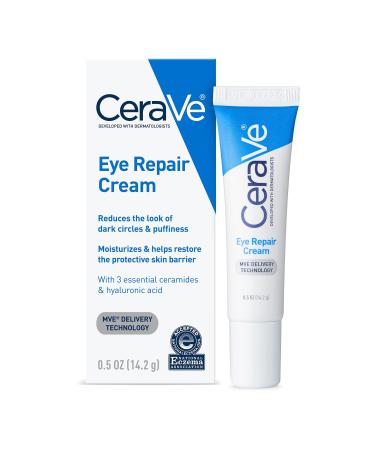 Cerave Eye Repair Cream  Under Eye Cream for Dark Circles and Puffiness  Suitable for Delicate Skin Under Eye Area  0.5 Ounce