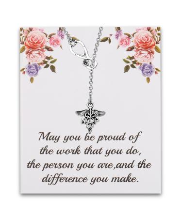 PLITI Nurse Practitioner Gift May You Be Proud Of The Work That You Do Stethoscope necklace For NP Nurse Stethoscope NP Y nec