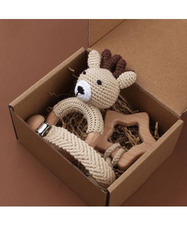 TIAN-K Baby Pacifier Chain - Soft Braided Deer Design Holder for Boys & Girls - Perfect Toddler Toy - Buy Online on SooperMarket.com