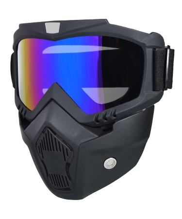 Paintball Mask Anti Fog, Full Face Tactical Mask Goggles Detachable for Motorcycle Cycling Skiing Halloween CS Game Cosplay Colorful