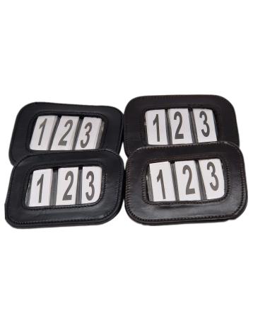 Tysons Breeches Tournament Head numbers Black Brown Pint button Head number 1 pair 2 pieces leather tournament number tournament numbers (black)
