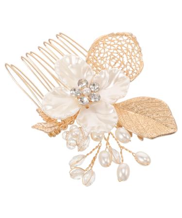 FOYTOKI Gold Leaf Side Comb Hair Comb Bridal Hair Clips Comb for Bridesmaid Comb Clips for Hair Leaf Hair Accessories Hair Side Comb for Women Girl Headpieces for Wedding Women Hair Pin