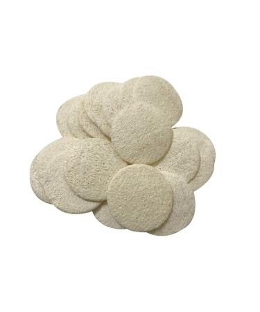 Facial Loofah Pads, 2.36 inches Round Complexion Natural Loofah Facial Discs Exfoliating Facial Loofah Skin Scrub Pack of 20