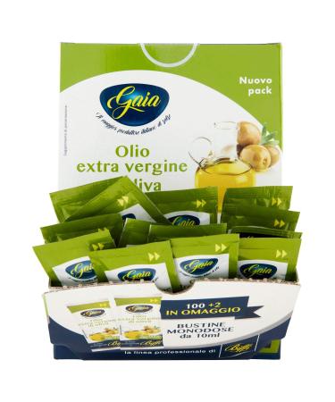 Gaia Ga25810 Extra Virgin Oil in Single Dose Bags - 102 Bags of 10 ml