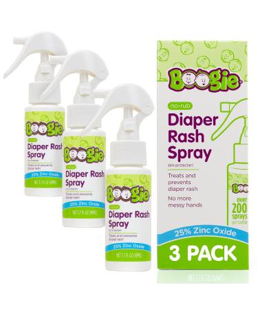 Baby Diaper Rash Cream Spray by Boogie Bottoms, No-Rub Touch Free Application for Sensitive Skin, Over 200 Sprays per Bottle, 1.7 oz, Pack of 3 1.7 Ounce (Pack of 3) Diaper Cream Spray