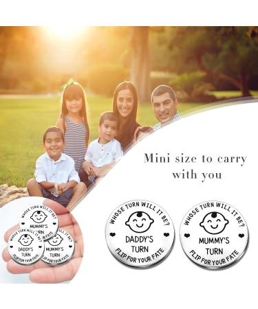 New Parents Decision Coin - Stainless Steel Flip Coin for Funny New Baby Gift - Mum Dad Gifts - Silver - Buy Online on SooperMarket.com