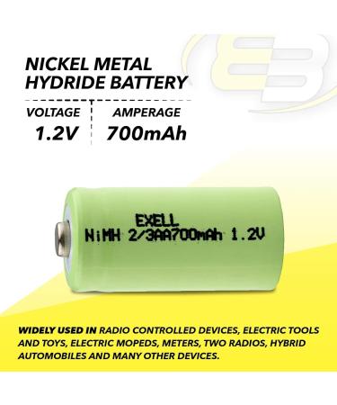 Exell 5-Pack 1.2V 700mAh NiMH Rechargeable Batteries - Compatible with Dust Busters & Handheld Devices - Buy Online on SooperMarket.com
