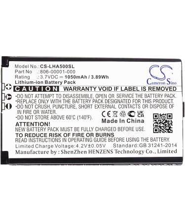 DCH 1050mAh Battery Replacement for Lightspeed Aviation A500 Tango 806-00001-000 | International Shipping Available - Buy Online on SooperMarket.com