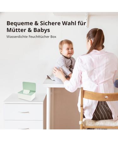 Cheerhom Baby Wet Wipes Box - Green Storage Box for Damp Toilet Paper & Cloths | 18 x 12.2 x 7cm | Ideal for Home Office & Outdoor Use - Buy Online on SooperMarket.com
