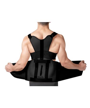 Wonder Care Thoracic Lumbar Posture Corrector Taylor's Brace/Back Support Brace Lordosis Therapy for Scoliosis Hunchback Correction Spine Corrector Back Support and Posture Trainer (Black Large)