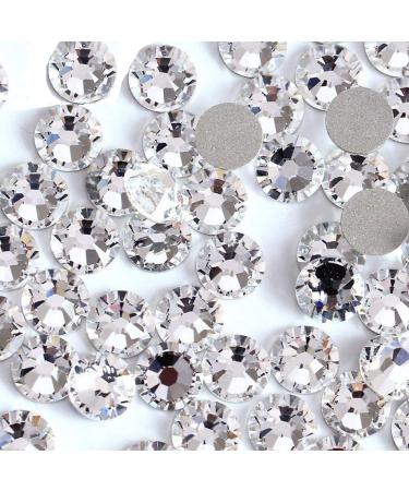 Onwon 1440 SS20 / 4.8mm Clear Crystal Flat Back Brilliant Round Rhinestones Glass Stones Glitter Gems Transparent Faux Diamond (Clear) Clear SS20 / 4.8mm