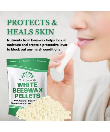 Buy Pure White Beeswax Pellets - 1 lb Cosmetic Grade Triple Filtered for DIY Lip Balms Lotions & Candles | Natural & High Quality - Buy Online on SooperMarket.com