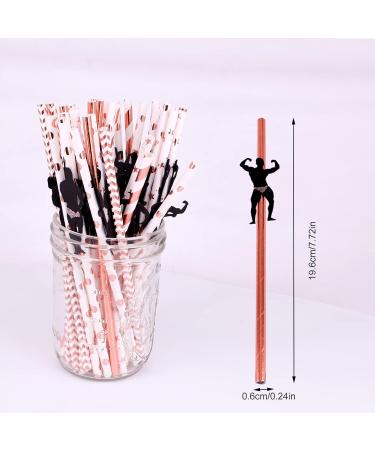 36Pcs Bachelorette Party Decorations Straws Stripper Pole Dancing Men Confetti Straws Party Paper Straws for Bachelorette Decorations Bridal Shower Favors Supplies (Rose Gold) - Buy Online on SooperMarket.com