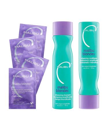 Malibu C Blondes Collection - Blonde Shampoo and Conditioner Set - Protects and Preserves Color Vibrancy + Infuses Moisture with Enhanced Vitamin Complex - Sulfate-Free Hair Care