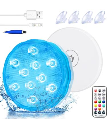 Pool Lights Shower Light Pond Lights Rechargeable Submersible LED Lights Spa Lights for Hot Tub LED Pool Light for Above Ground Pool Decorations Outdoor Waterproof 1 Pack 3.3'' - Buy Online on SooperMarket.com