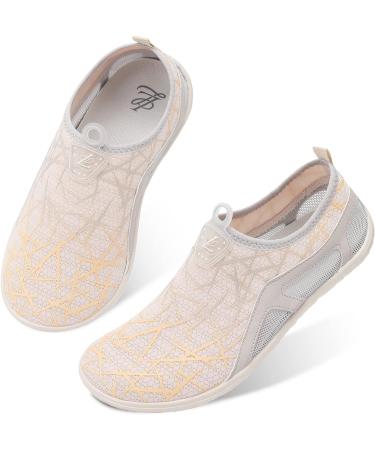 LeIsfIt Unisex Water Shoes - Quick-Dry Aqua Socks for Beach, Pool, Surf - Beige - Size 8-9 Women/6.5-7 Men - Buy Online on SooperMarket.com