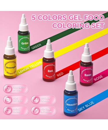 Buy Wwtop 5 Gel Food Color Set - 25g x5 | Sugar-Free Cake & Fondant Coloring | Ideal for Macarons Drinks & Easter Eggs - Buy Online on SooperMarket.com