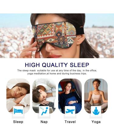 Haskirky Light Blocking Eye Mask for Men and Women | Adjustable & Breathable | Perfect for Travel, Yoga, Meditation, Office | Deep Sleep Aid | National Style - Buy Online on SooperMarket.com