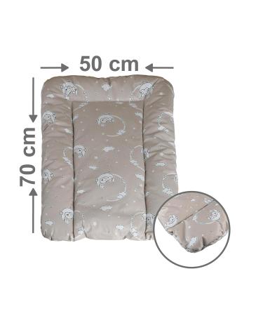 Babynness Waterproof Wipeable Changing Mat - High Quality Easy to Clean | Moon-Star Beige 50x70 cm - Expand Your Diaper Changing Area - Buy Online on SooperMarket.com