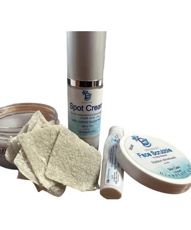 3 Piece Set Face Scrub Cream and Purse Size Spot Applicator for Milk Spots Whiteheads Blackheads and Stubborn Clogged Pores By Diva Stuff