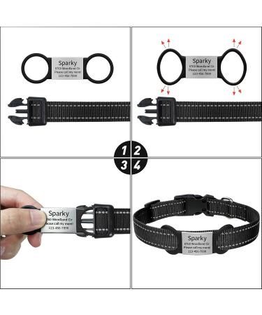 Tagme 2 Pack Personalized Dog Tags - Engraved for Small & Medium Breeds | Customizable Black Dog ID Tags - Buy Online on SooperMarket.com